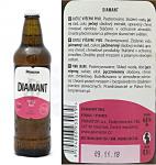 Primator Diamant, svetle pivo se snizenym obsahem cukru lahev a etiketa 2018