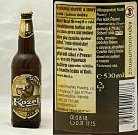 Velkopopovicky Kozel rezany,  lahev a etiketa