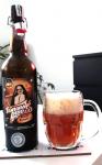 Tisnovske pivo - Abatyse Barbora 13°,  lahev a sklenice
