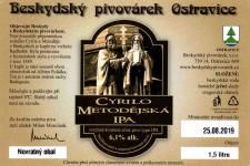 Beskydsky pivovarek - Cyrilo Metodejska IPA, svetle svrchne kvasene silne pivo typu IPA etiketa